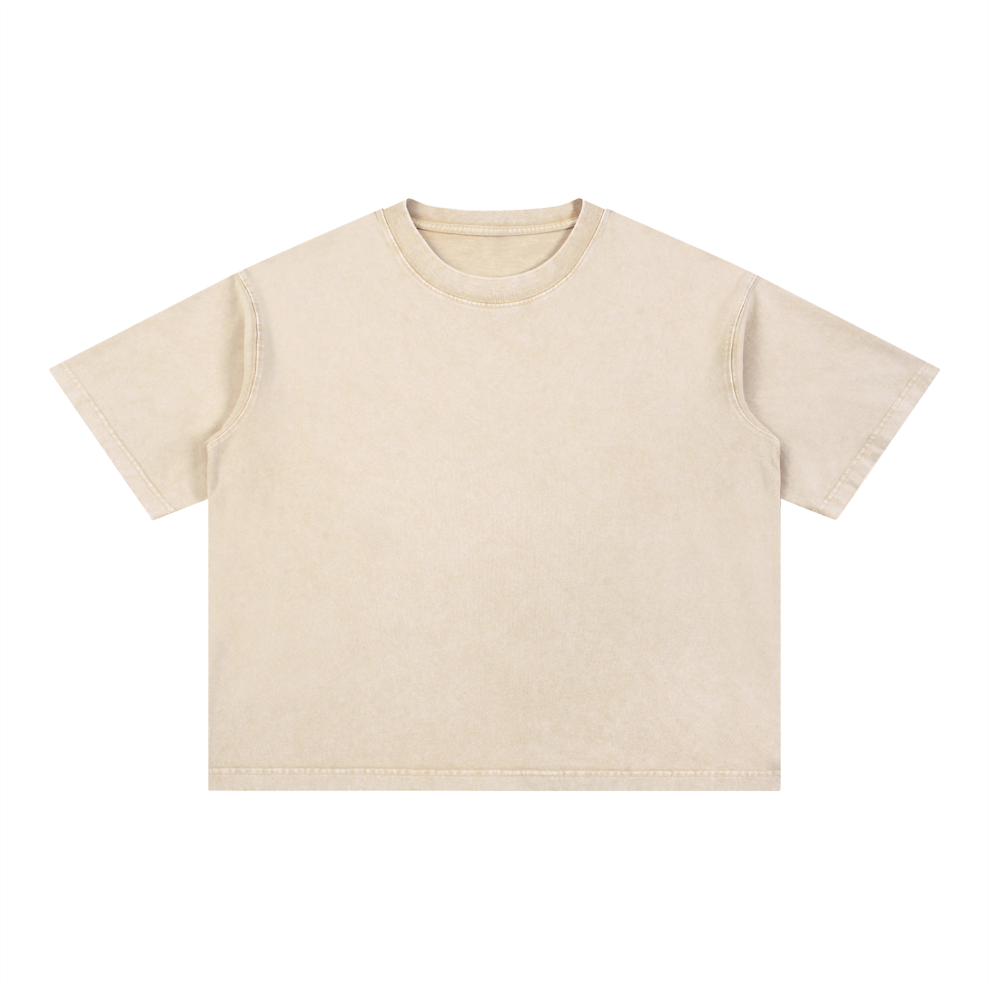 Box-Cut Classic BIG BACK Tee in Beige
