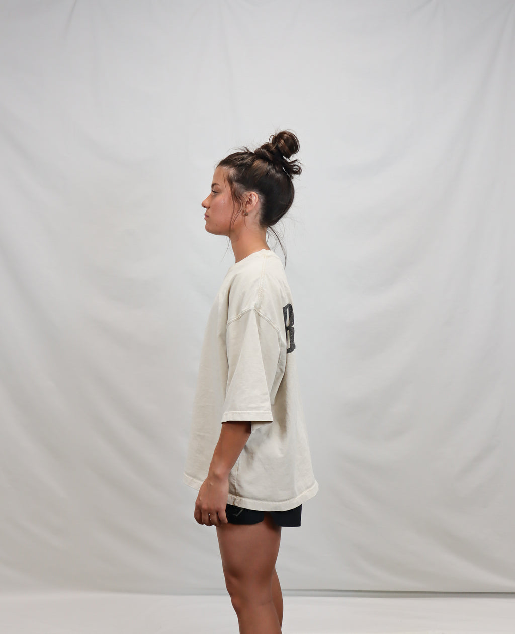 Box-Cut Classic BIG BACK Tee in Washed Stone