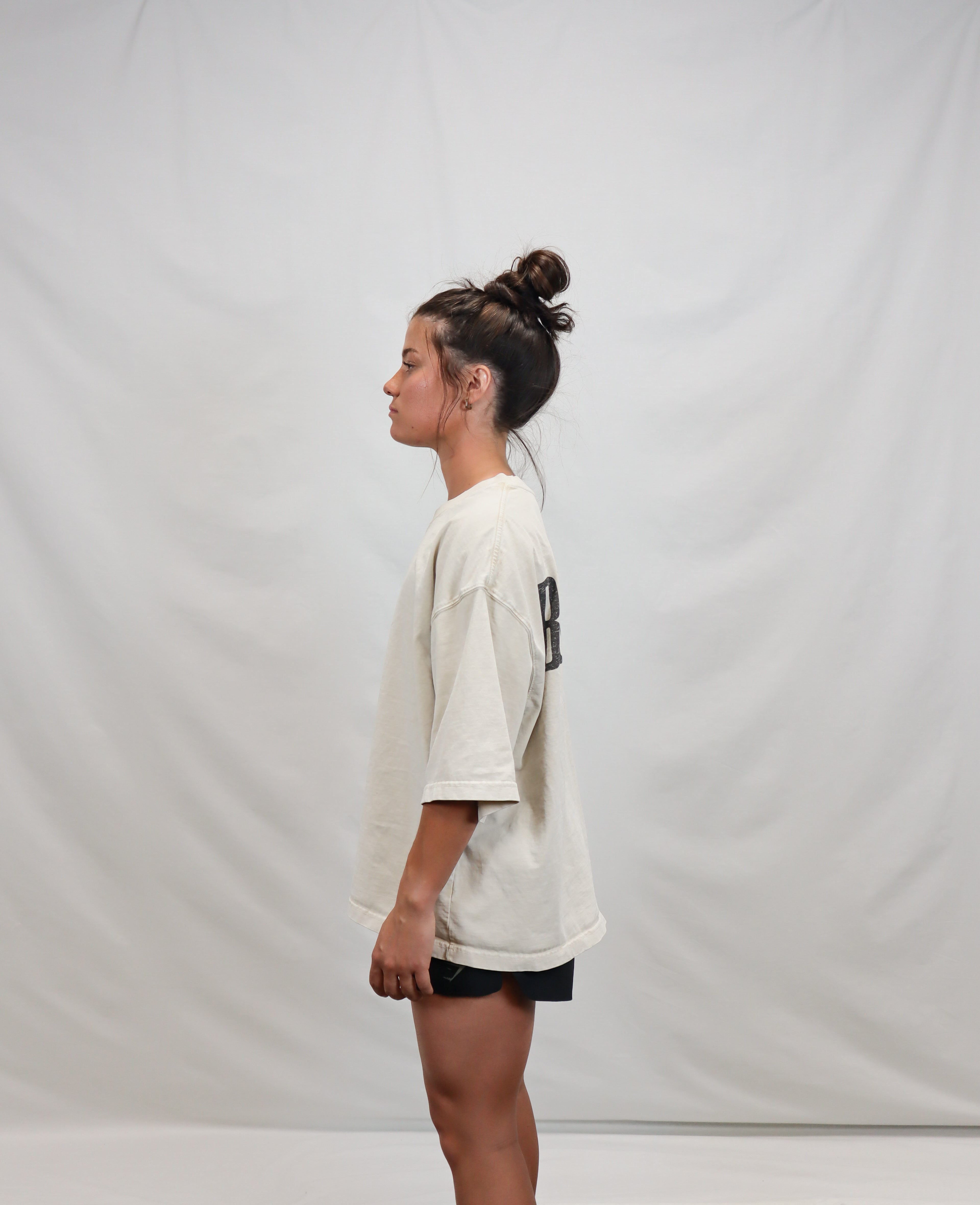 Box-Cut Classic BIG BACK Tee in Washed Stone