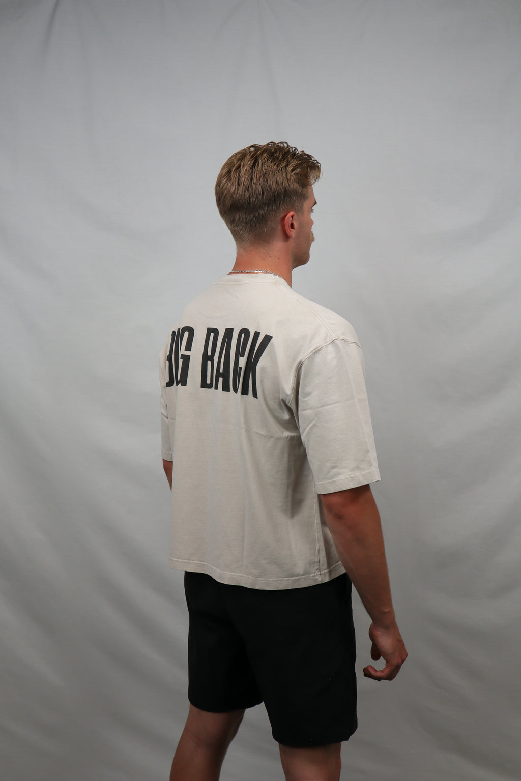 Box-Cut Classic BIG BACK Tee in Washed Stone