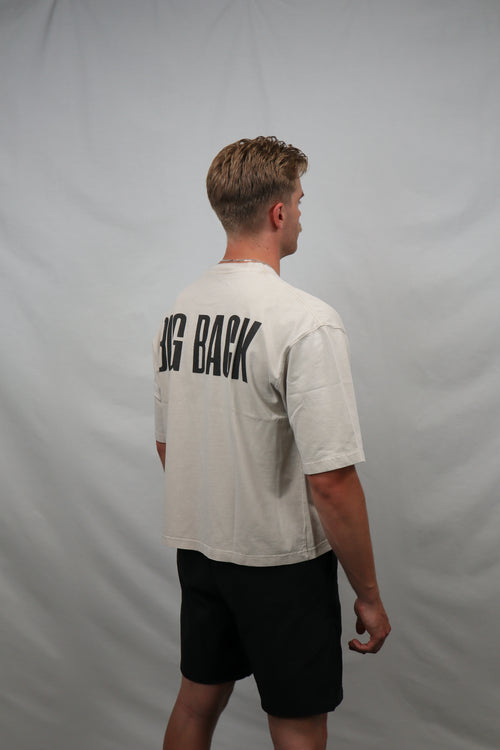 Box-Cut Classic BIG BACK Tee in Beige