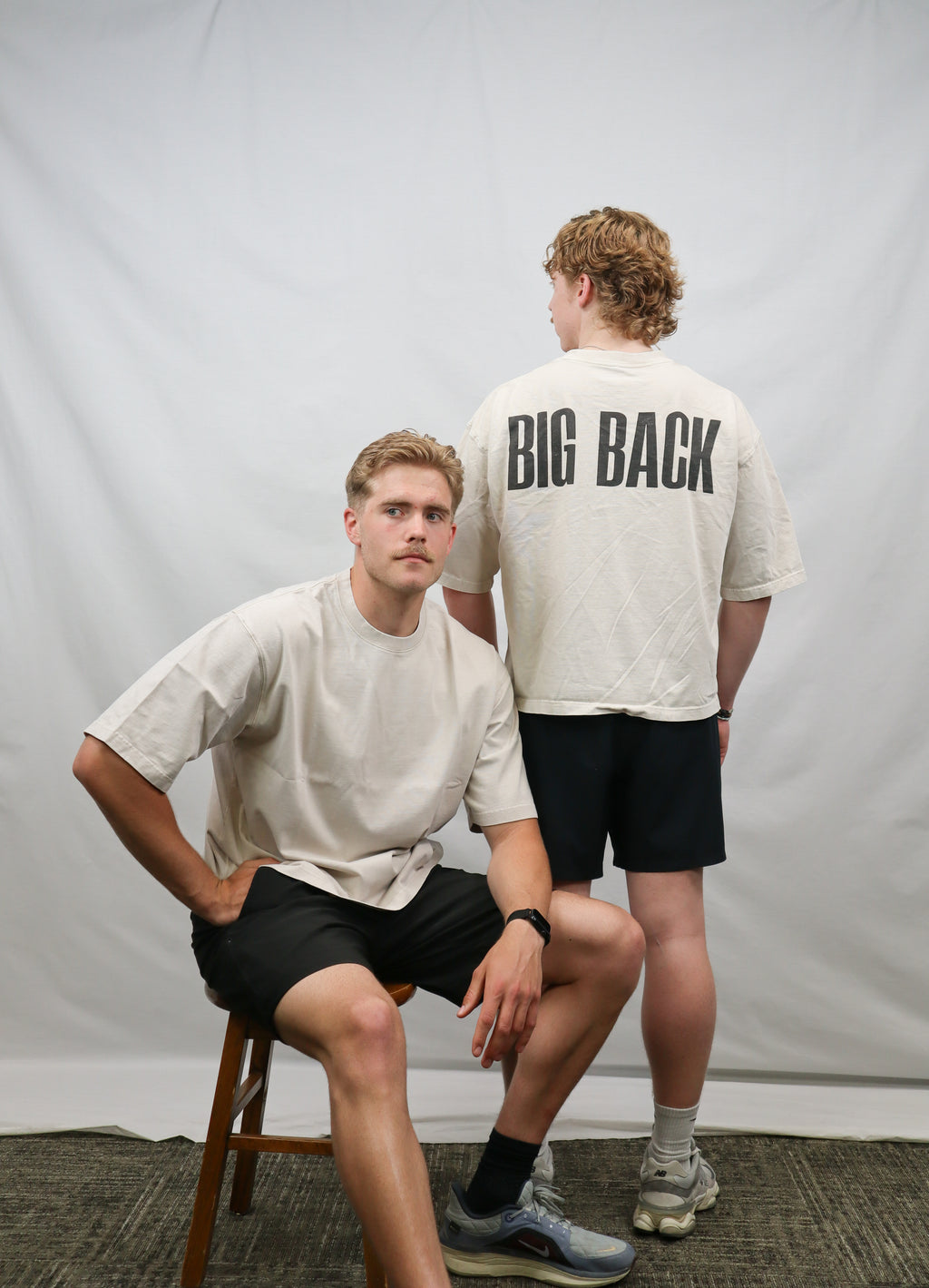 Box-Cut Classic BIG BACK Tee in Washed Stone