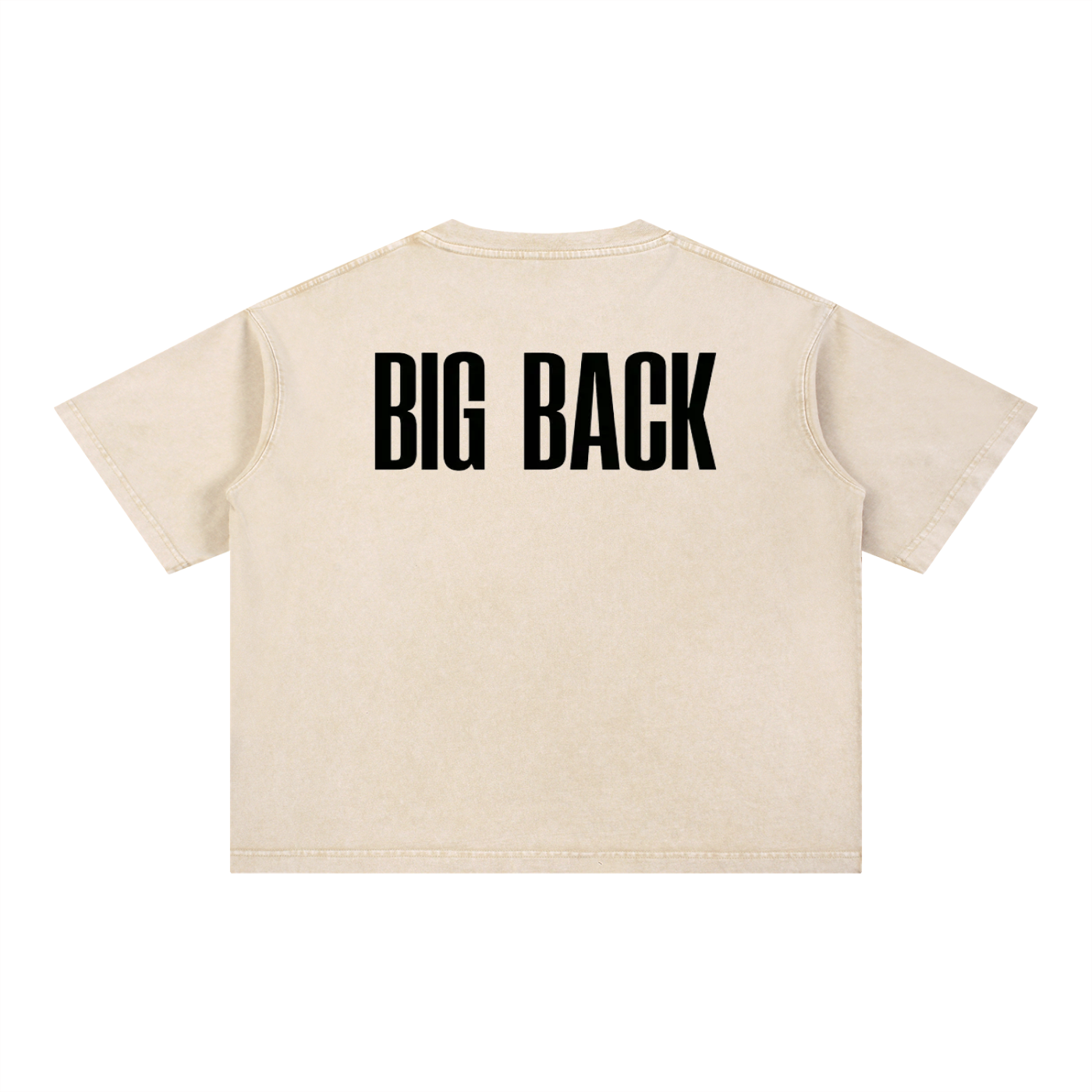 Box-Cut Classic BIG BACK Tee in Beige
