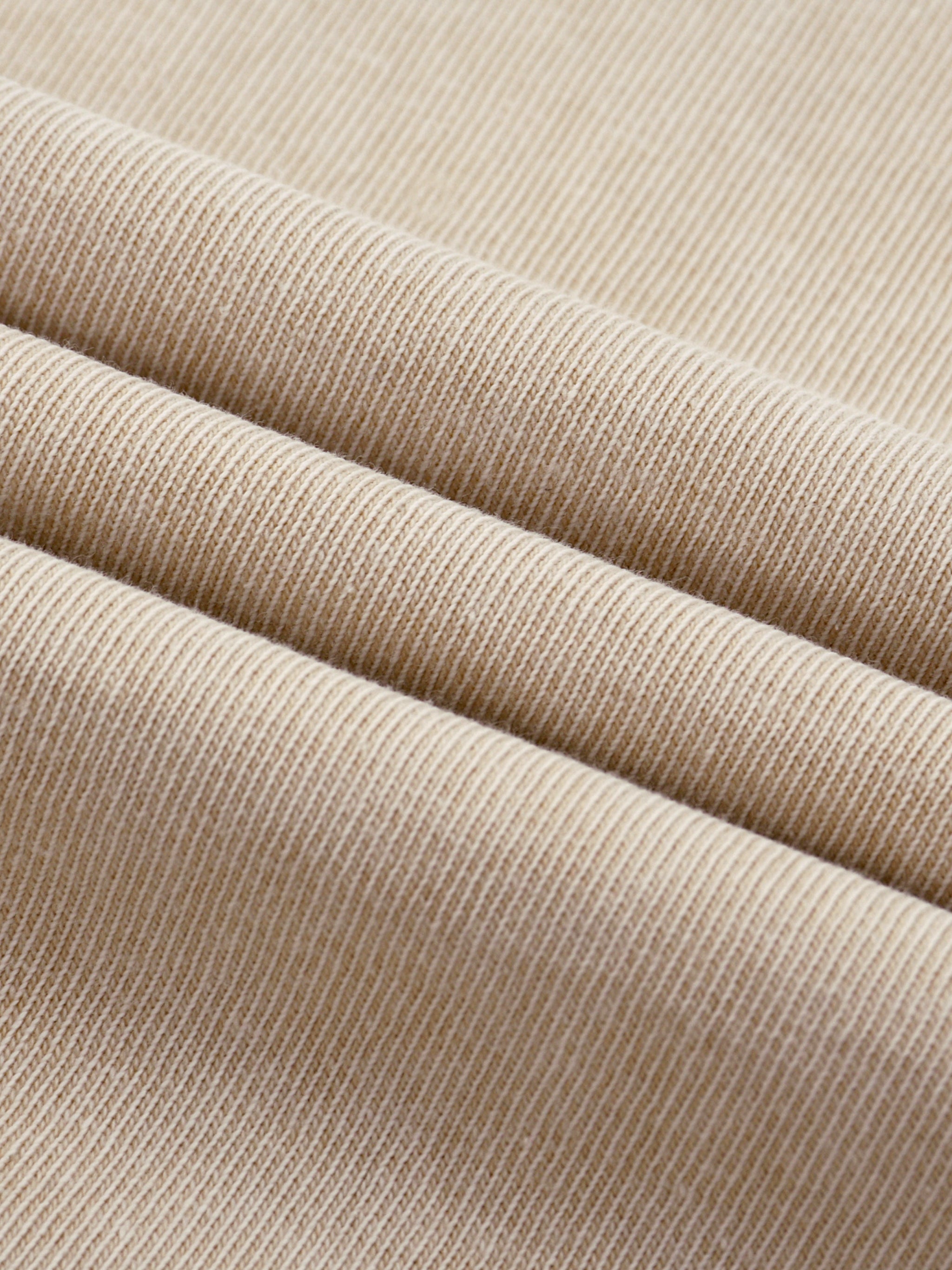 Box-Cut Classic BIG BACK Tee in Beige
